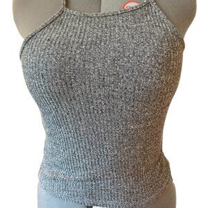 Gray flattering halter tank top